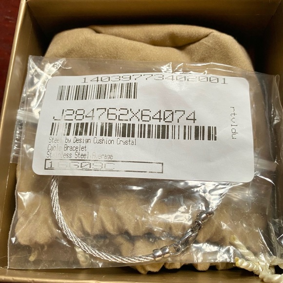 💥Steel by Design Stainless Steel Cushion Crystal Cable Bracelet, 8" QVC💥 NIB - Picture 11 of 12